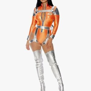 Forplay Orange and Silver Space Costume